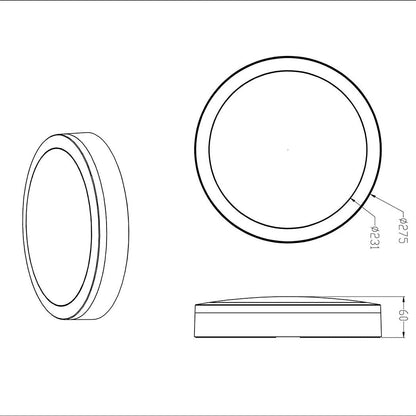 SAL Cooper III SE7192TC/BK 18W Round Profile IP65 LED Wall Light - Mases LightingSAL