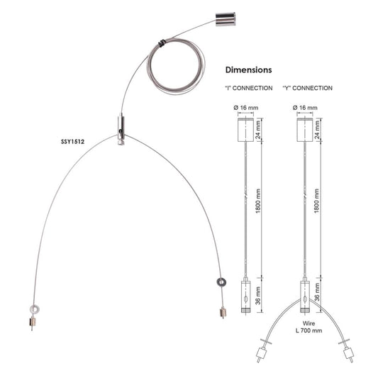 SAL SUSPENSION DROPS Electrical Accessories - S97X4KIT - Mases LightingSAL