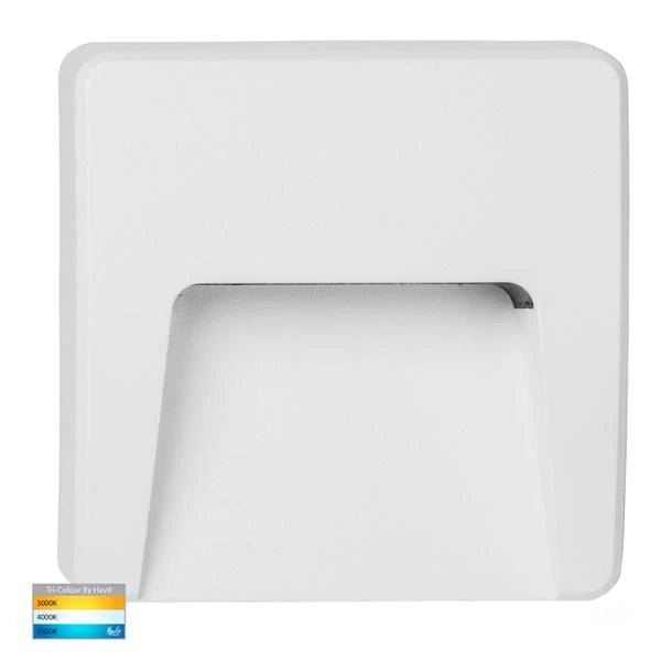 Seefore LED Step Light Tri Colour Square Black/White Havit Lighting - HV3222T - Mases LightingHavit Lighting