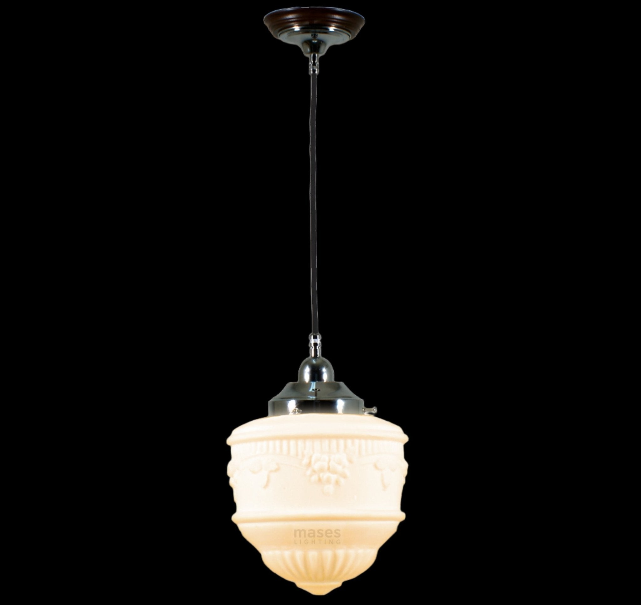 Senator 8" 1 Light CORD Pendant Light - Black/Chrome/Polished Brass - Mases LightingLode Lighting