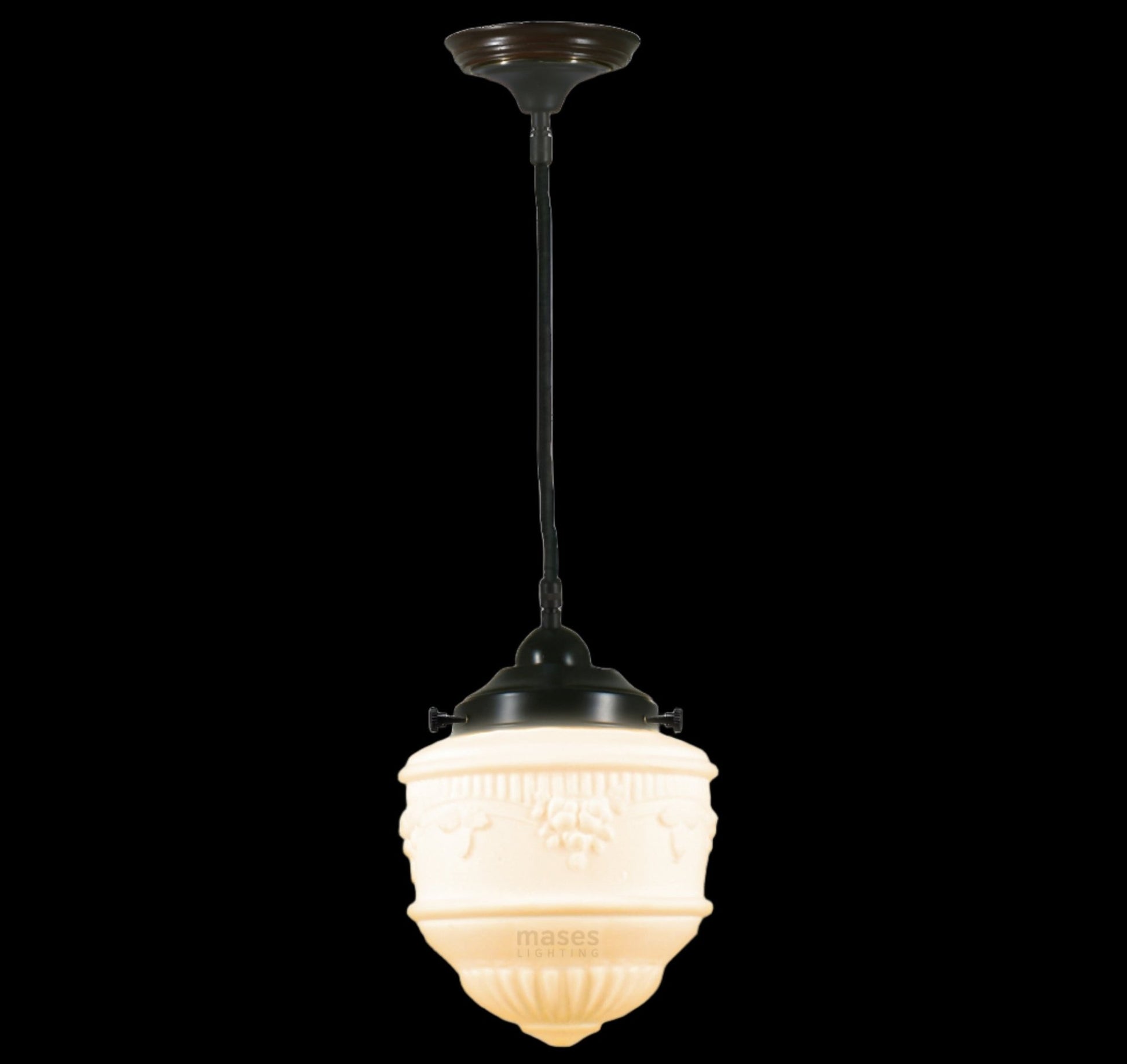 Senator 8" 1 Light CORD Pendant Light - Black/Chrome/Polished Brass - Mases LightingLode Lighting