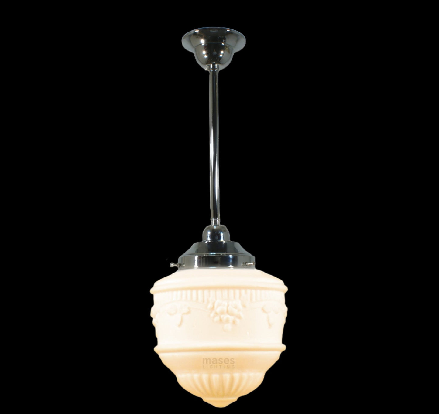 Senator 8" 1 Light ROD Pendant Light - Black/Chrome/Polished Brass - Mases LightingLode Lighting