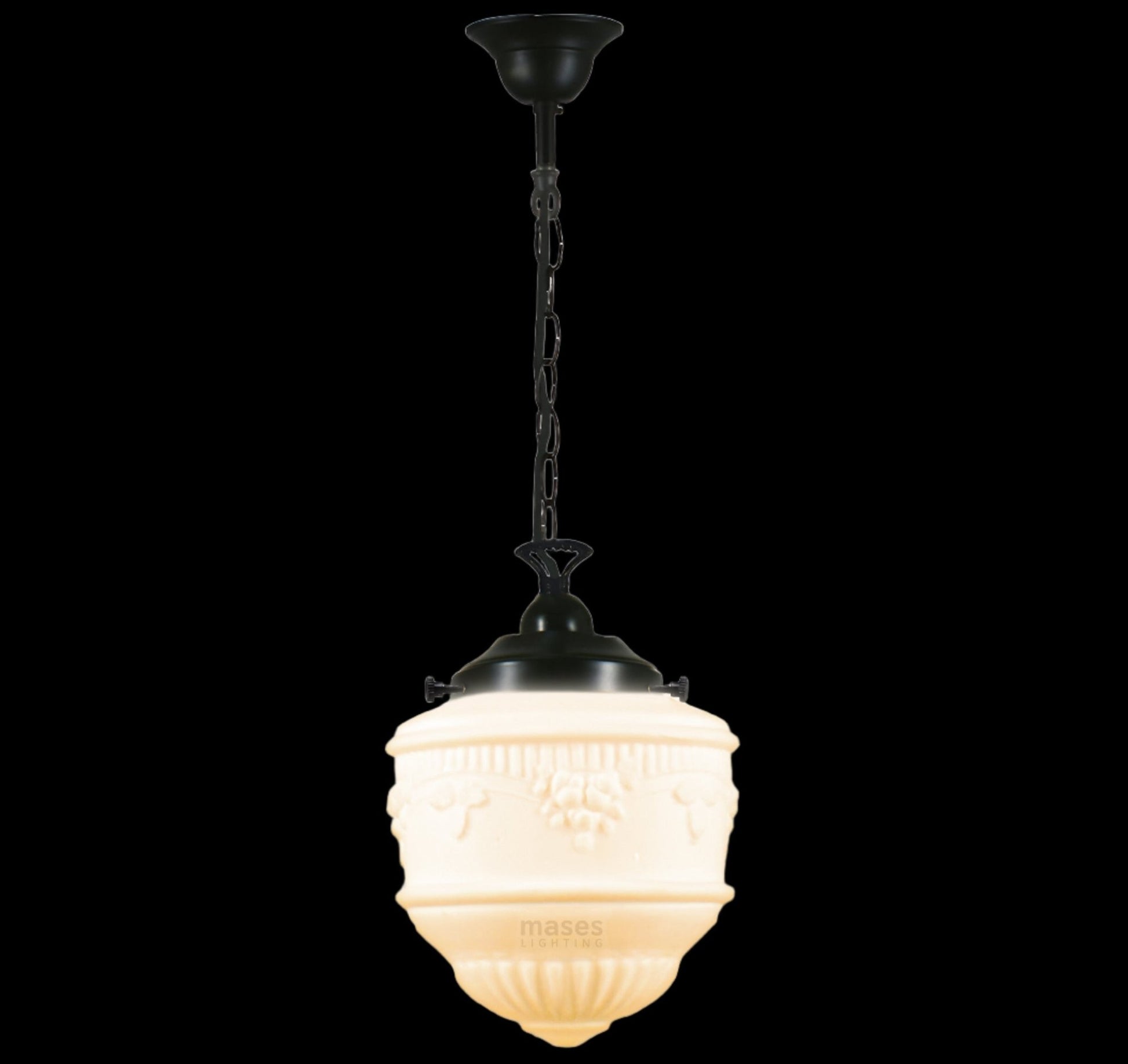 Senator 8" Single CHAIN Pendant Light - Black/Chrome/Polished Brass - Mases LightingLode Lighting