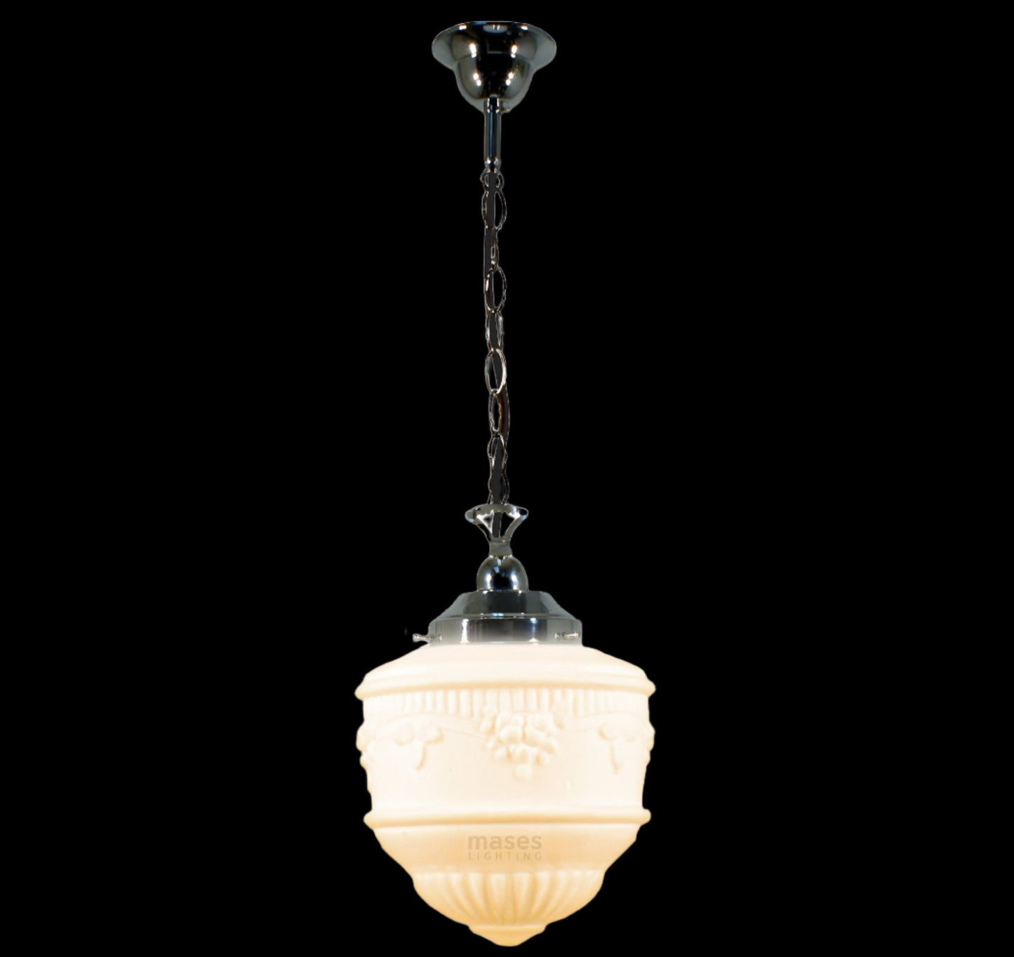 Senator 8" Single CHAIN Pendant Light - Black/Chrome/Polished Brass - Mases LightingLode Lighting