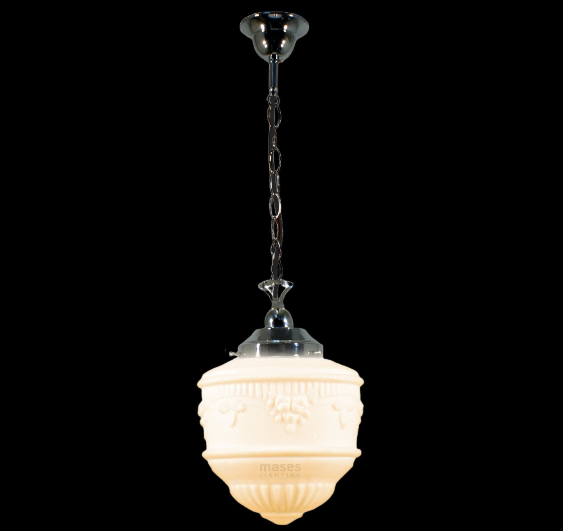 Senator 8" Single CHAIN Pendant Light - Black/Chrome/Polished Brass - Mases LightingLode Lighting