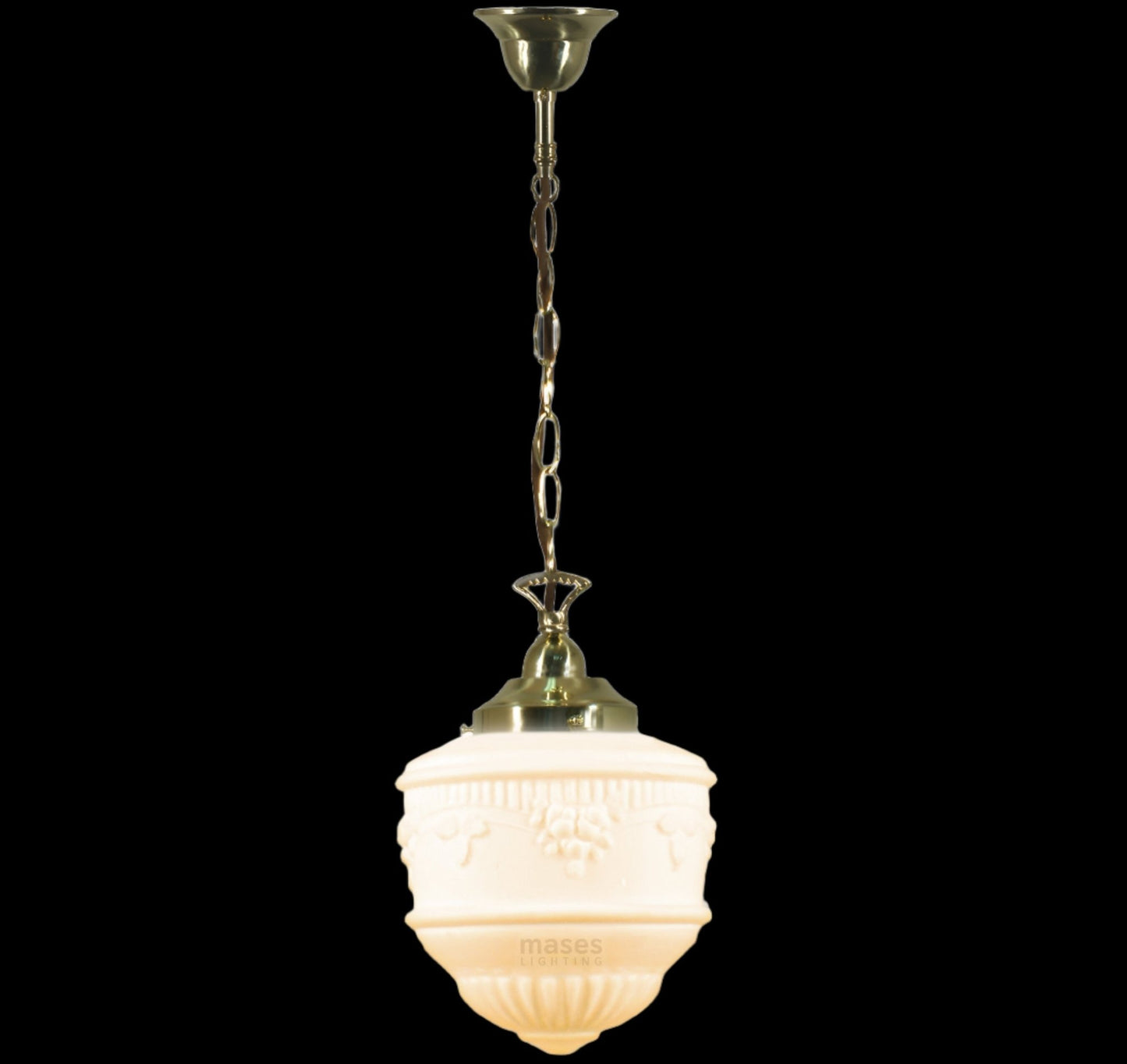 Senator 8" Single CHAIN Pendant Light - Black/Chrome/Polished Brass - Mases LightingLode Lighting