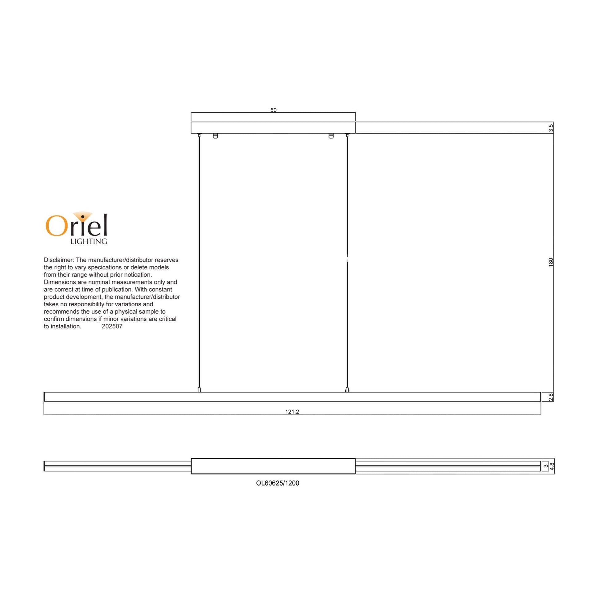 SHARD CCT - Slimline LED Pendant - Mases LightingOriel Lighting