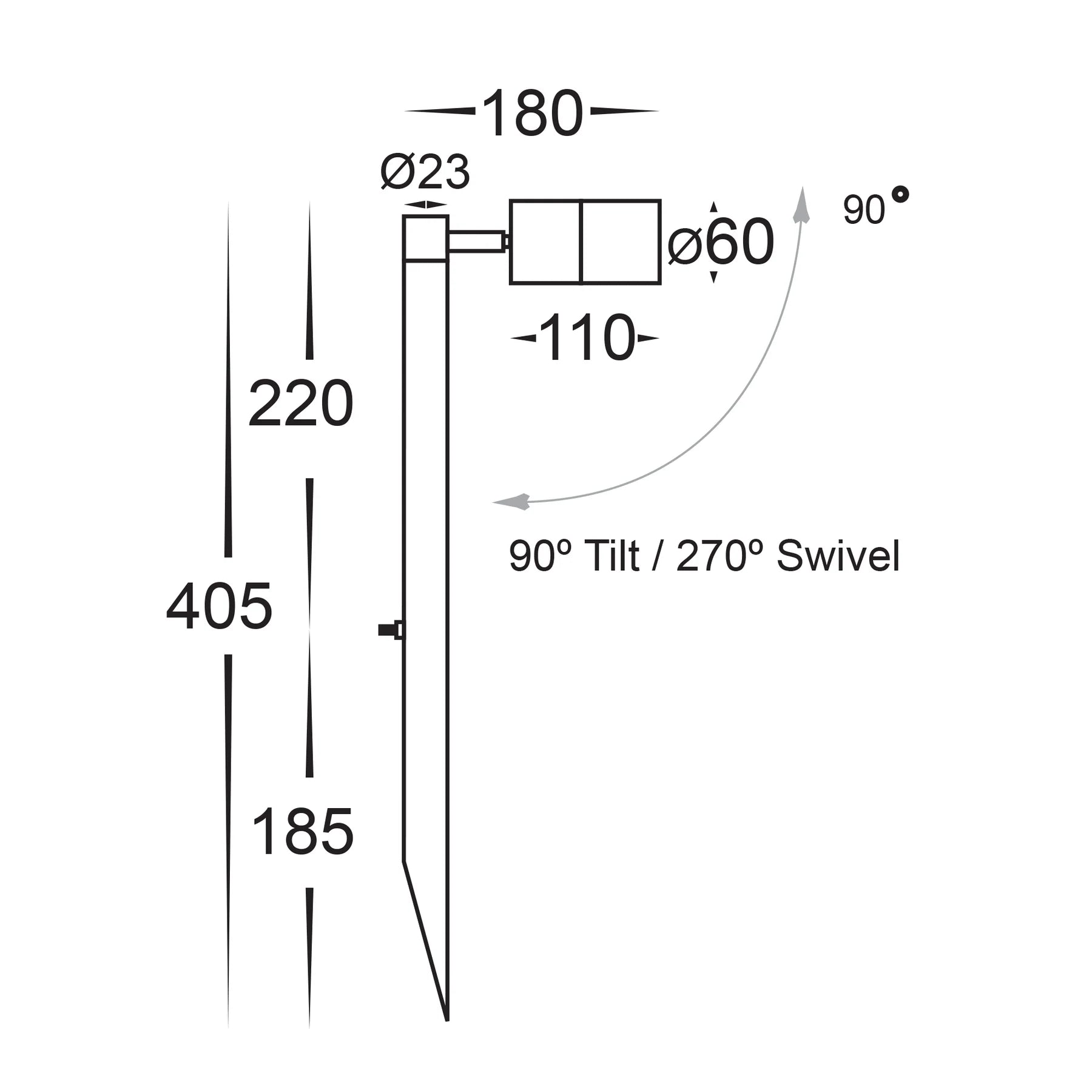 Single Tivah LED Spike Light CCT in Fife-Colour Havit Lighting - HV1407T