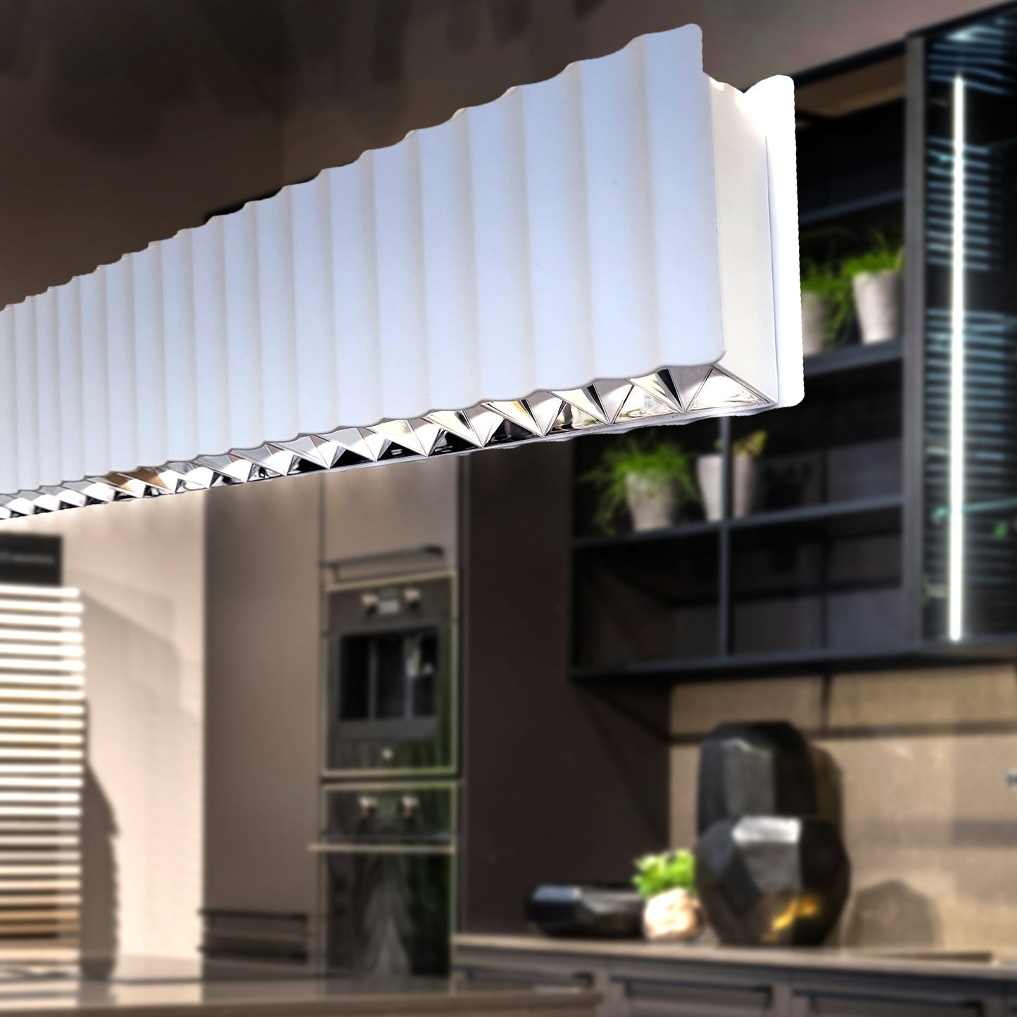 Skyline Brilliance Linear LED Pendant Light 78W 3000K in Black or White or Gold | Lighting Creations