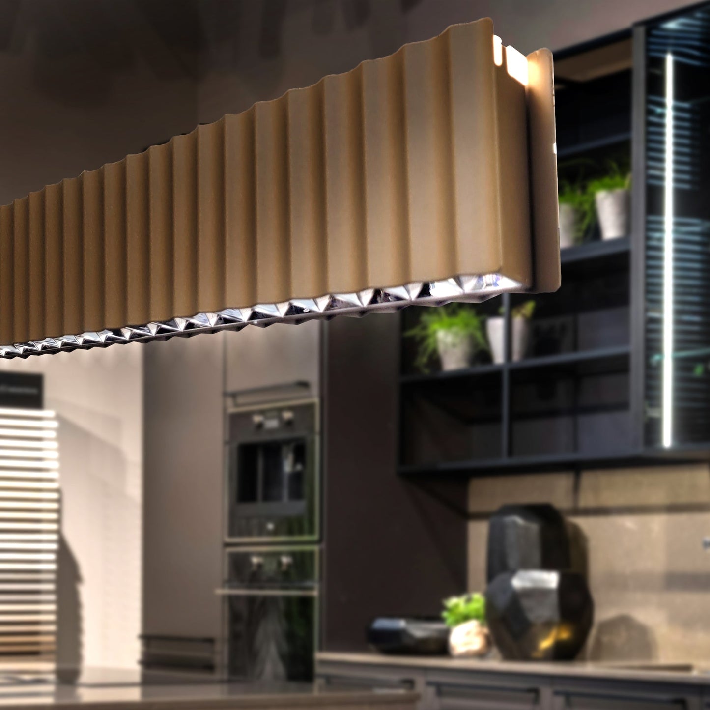 Skyline Brilliance Linear LED Pendant Light 78W 3000K in Black or White or Gold | Lighting Creations