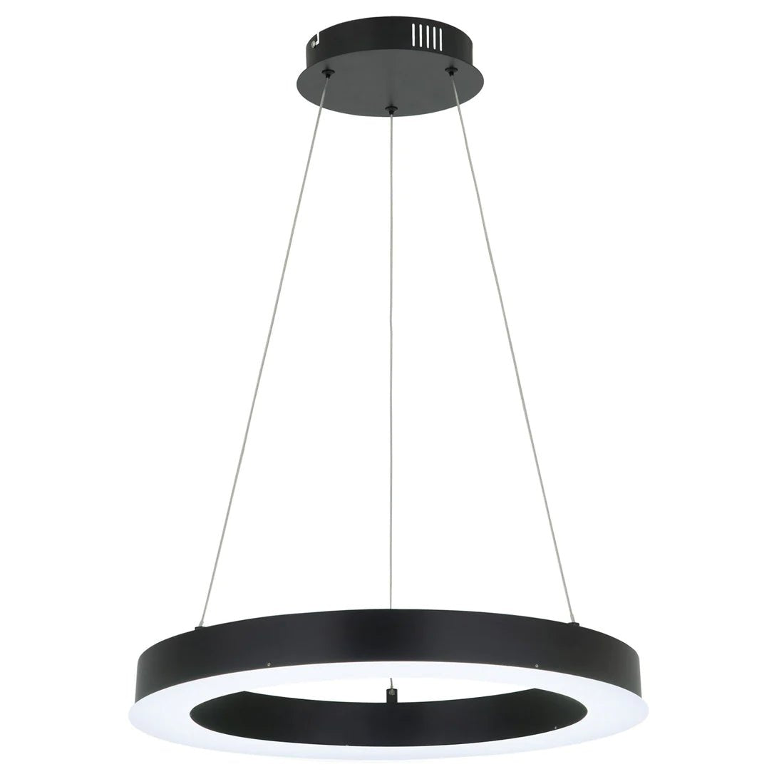 Small Modern Large LED Pendant Light with remote 60W Black, Brass - Mases LightingMercator