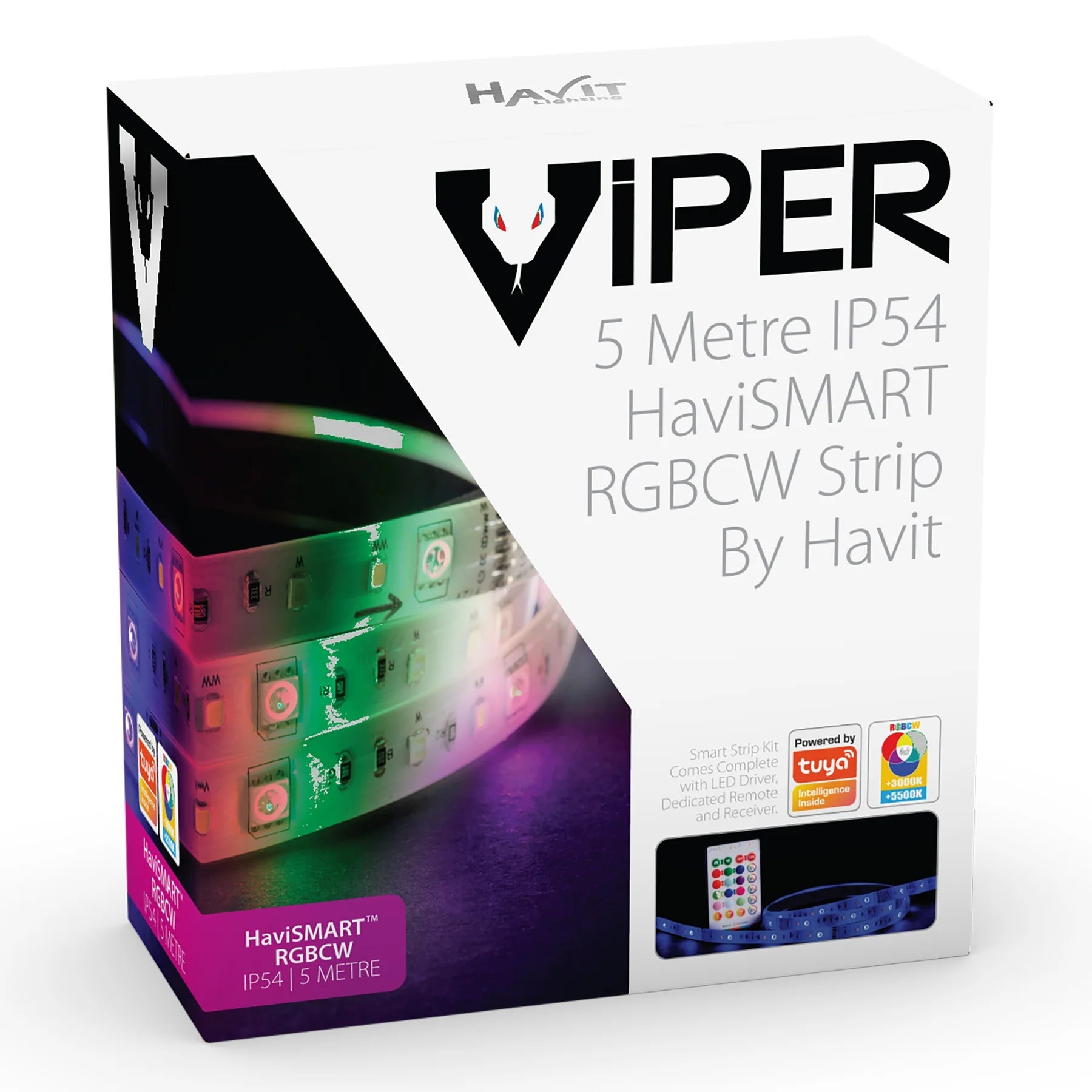 SMART RGBCW LED Strip Kit 7.2w 5m Havit Lighting - VPR9752IP54 - 72 - 5M - Mases LightingHavit Lighting