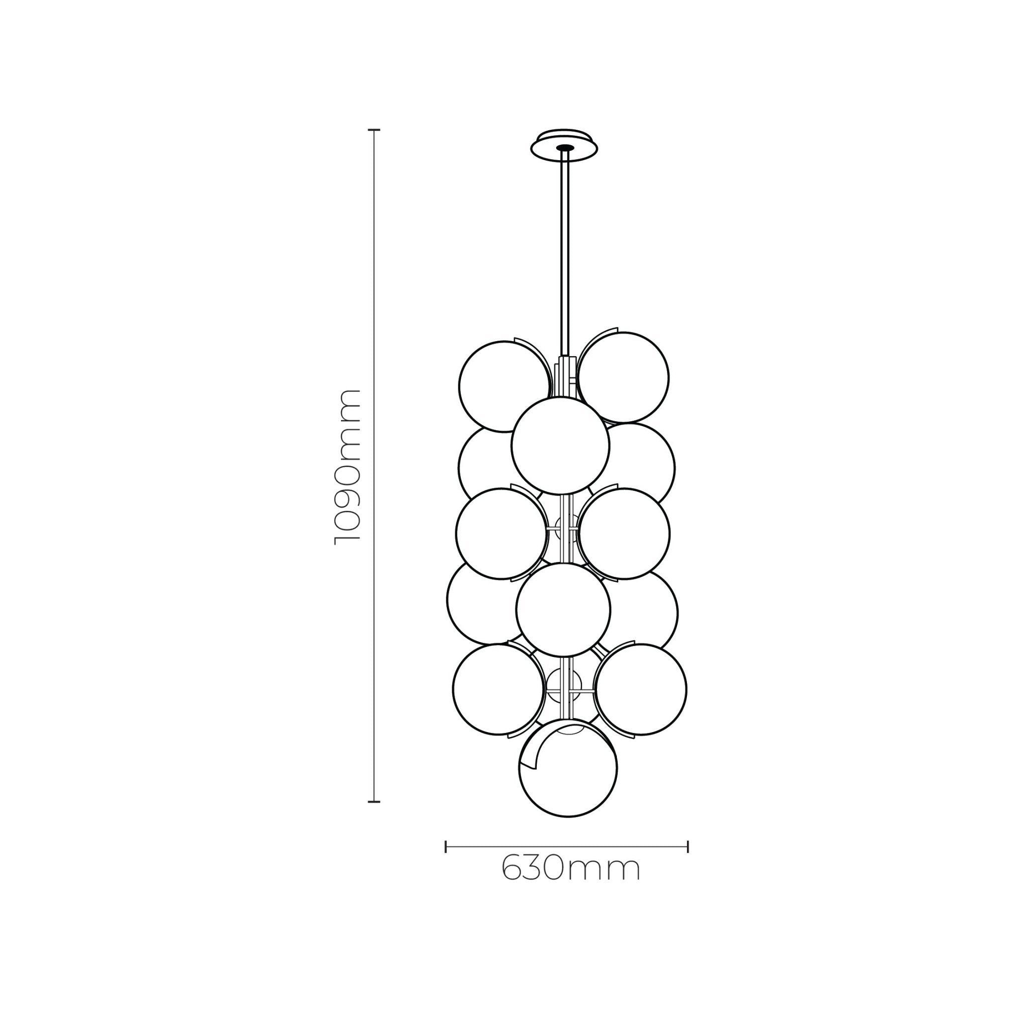 Sophie Pendant Light in Black or Brass | Lighting Creations