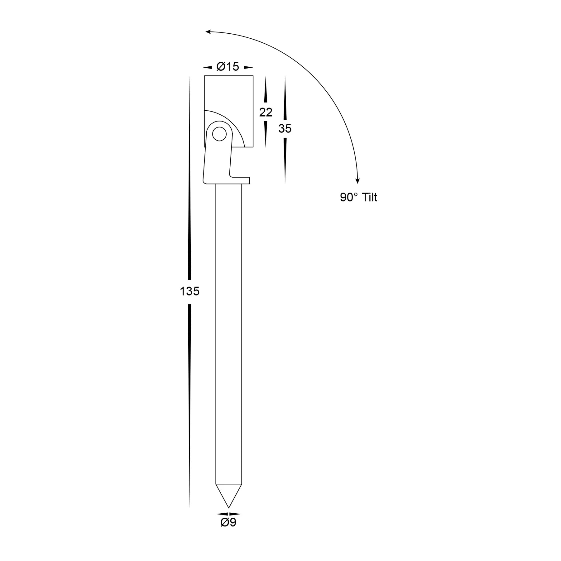 Spar LED Spike/Surface Mounted Spot Light CCT 0.5w Aluminium Black, White Havit Light HV1434T