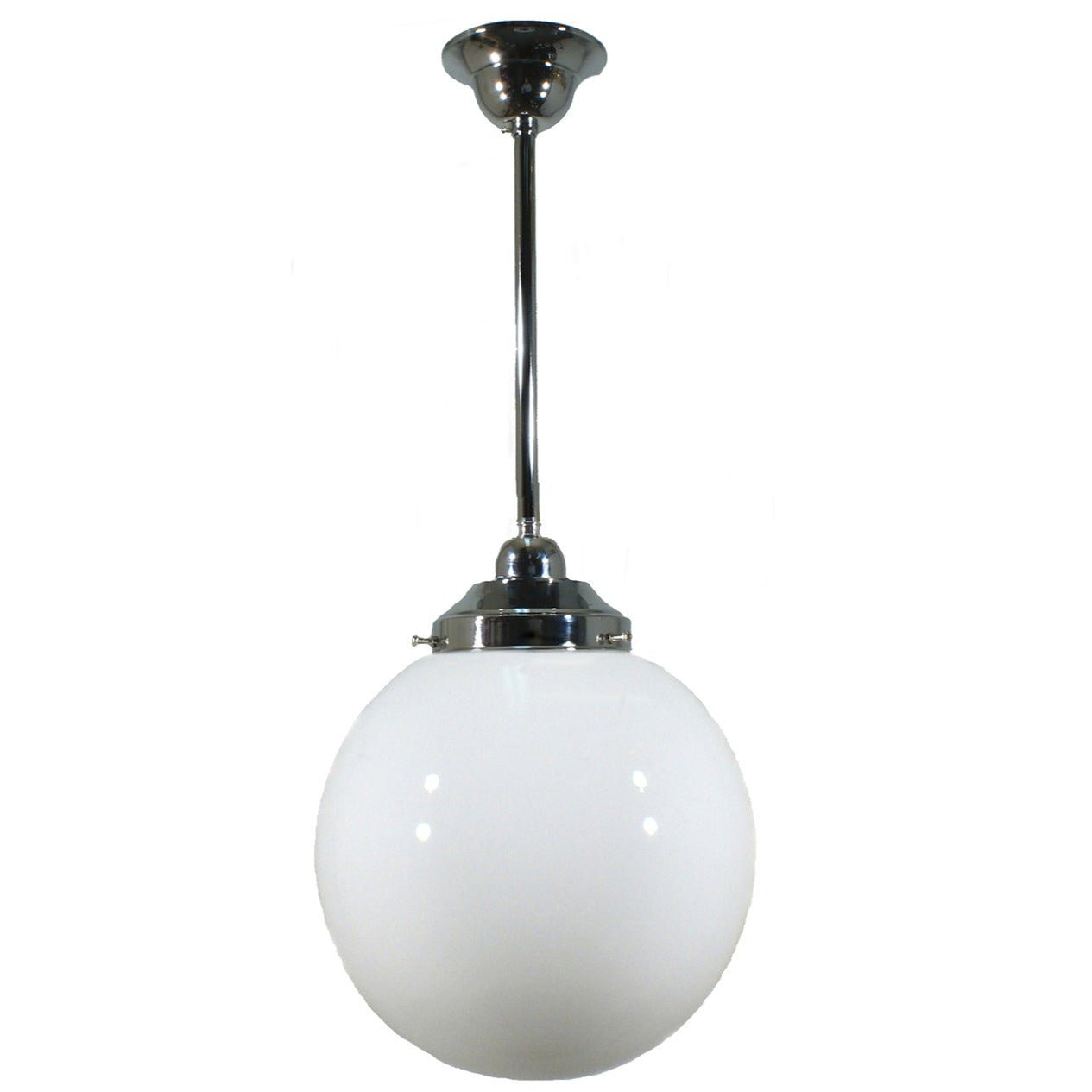 Sphere  8" or 10" or 12" 1 Light ROD Pendant Light - Black/Chrome/Polished Brass/Chrome Retro