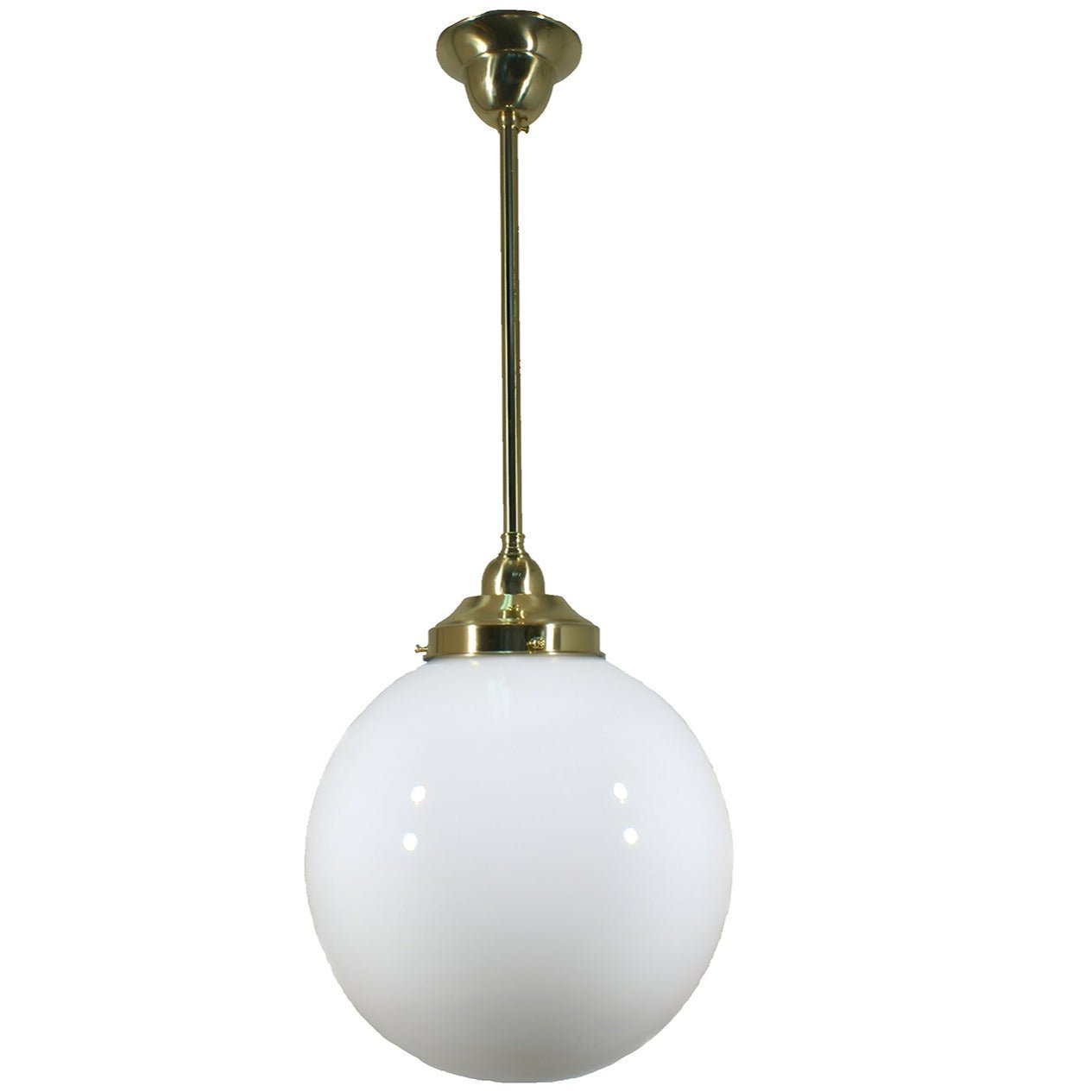 Sphere  8" or 10" or 12" 1 Light ROD Pendant Light - Black/Chrome/Polished Brass/Chrome Retro