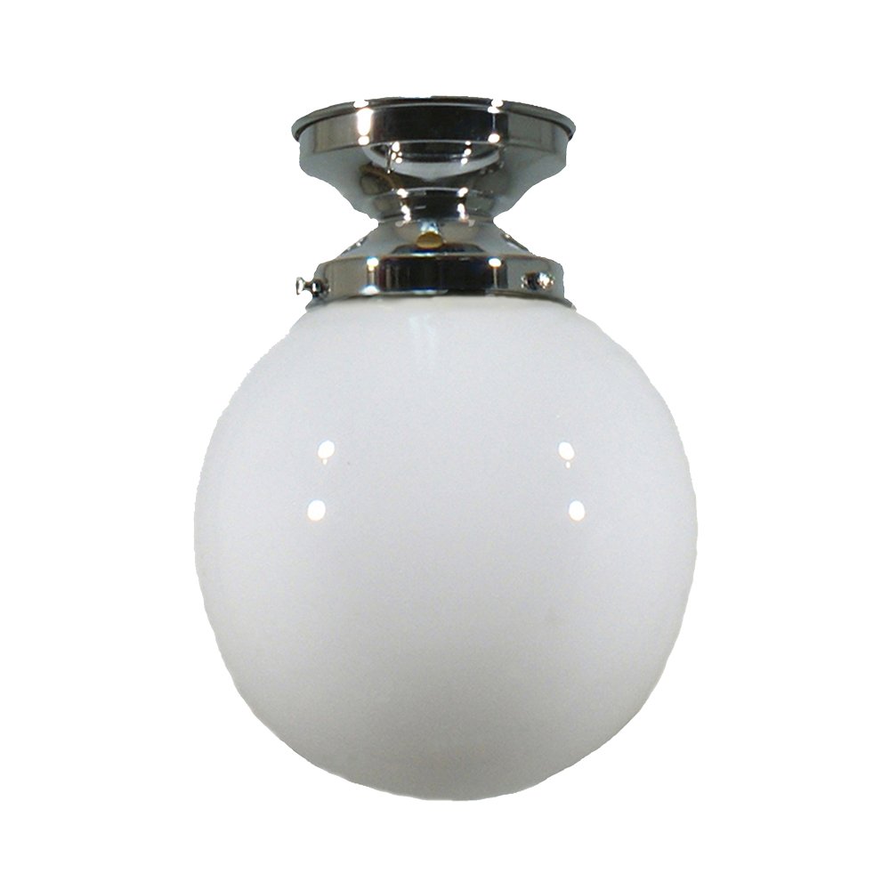 Sphere 6" or 8" or 10" or 12" 1 Light Batten Fix Pendant Light - Black/Chrome/Polished Brass