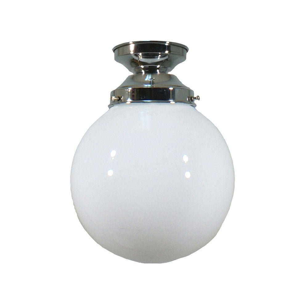 Sphere 6" or 8" or 10" or 12" 1 Light Batten Fix Pendant Light - Black/Chrome/Polished Brass