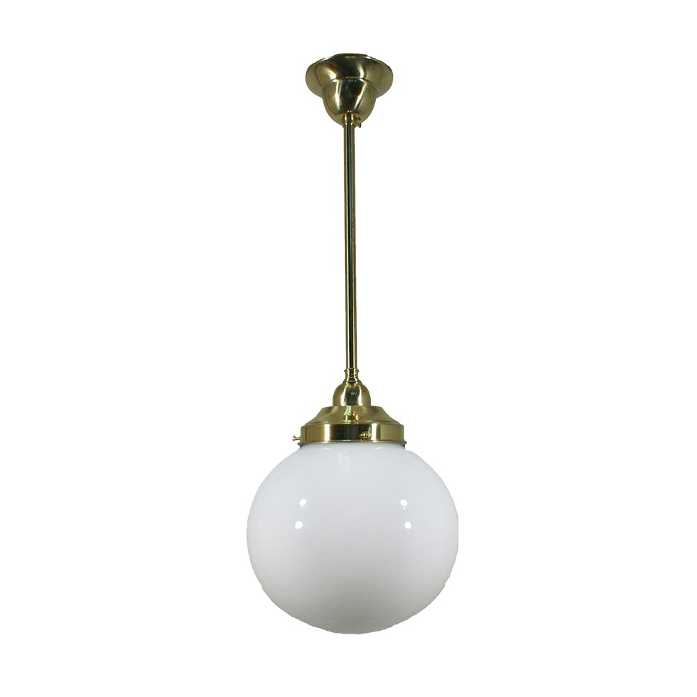 Sphere  8" or 10" or 12" 1 Light ROD Pendant Light - Black/Chrome/Polished Brass/Chrome Retro