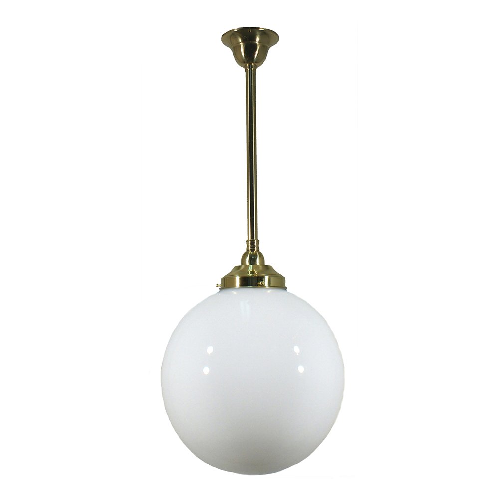 Sphere 8" or 10" or 12" 1 Light ROD Pendant Light - Black/Chrome/Polished Brass/Chrome Retro - Mases LightingLode Lighting