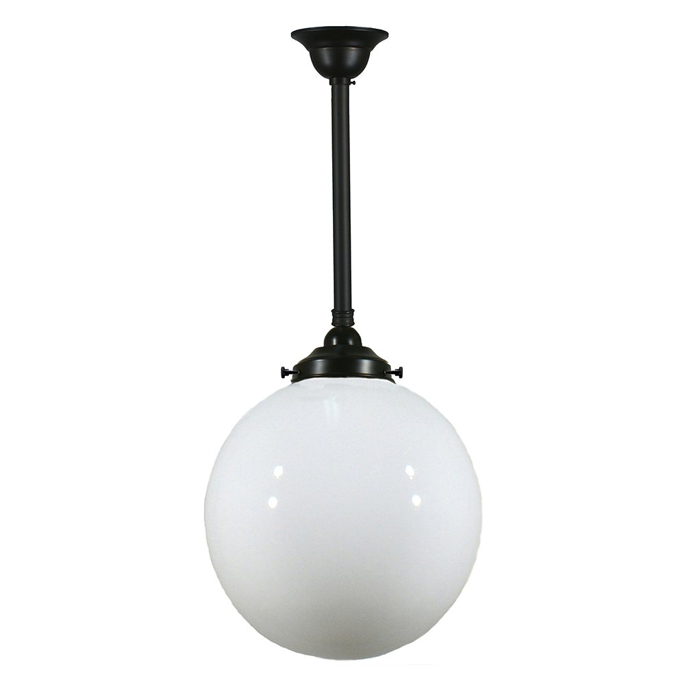 Sphere  8" or 10" or 12" 1 Light ROD Pendant Light - Black/Chrome/Polished Brass/Chrome Retro