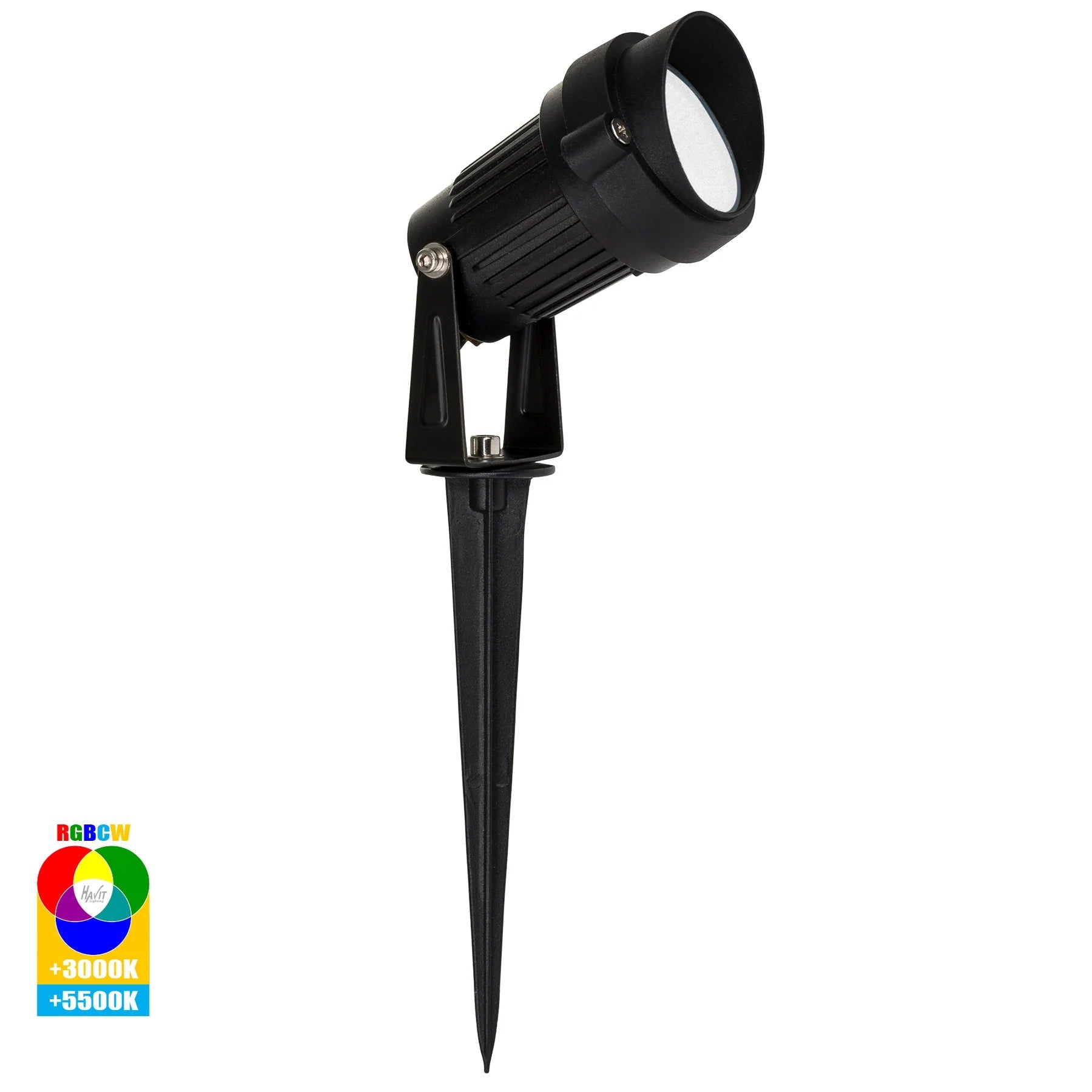 Spitze LED Garden Spike Light Kit RF+WIFI RGBCW in Black Havit Lighting - HV1428RGBCW-KIT