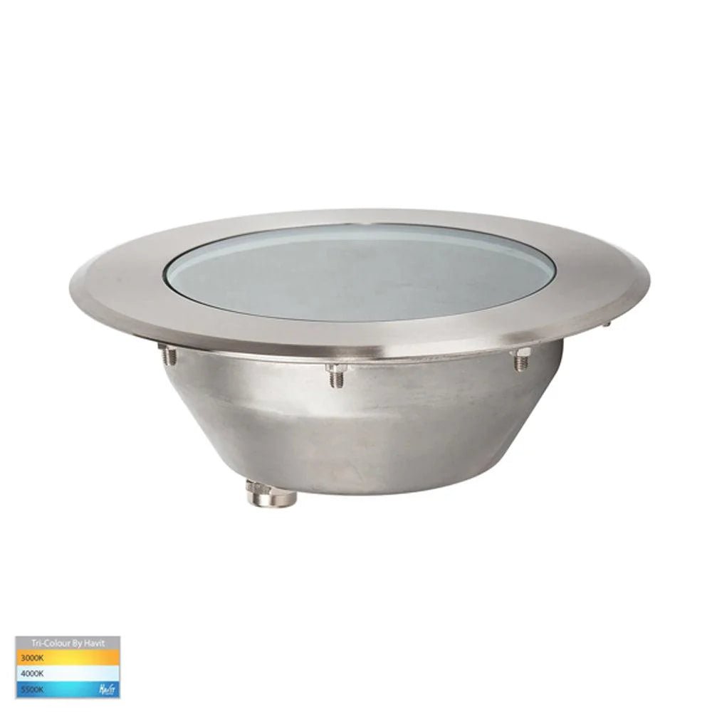 Split LED inground Light 12w RGBW in 316 Stainless Steel Havit Lighting - HV1843RGBW