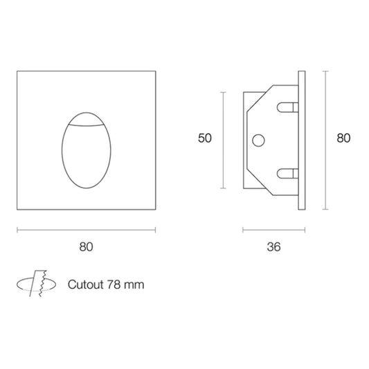 Square LED Step Light 3w 3000k in White or Black - Mases LightingTrend Lighting