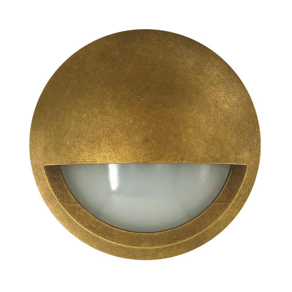 STE Exterior LED Eyelid Step Light 12v/240v 6w in Antique Brass CLA Lighting - PL - STE19, PL - STE20 - Mases LightingCLA