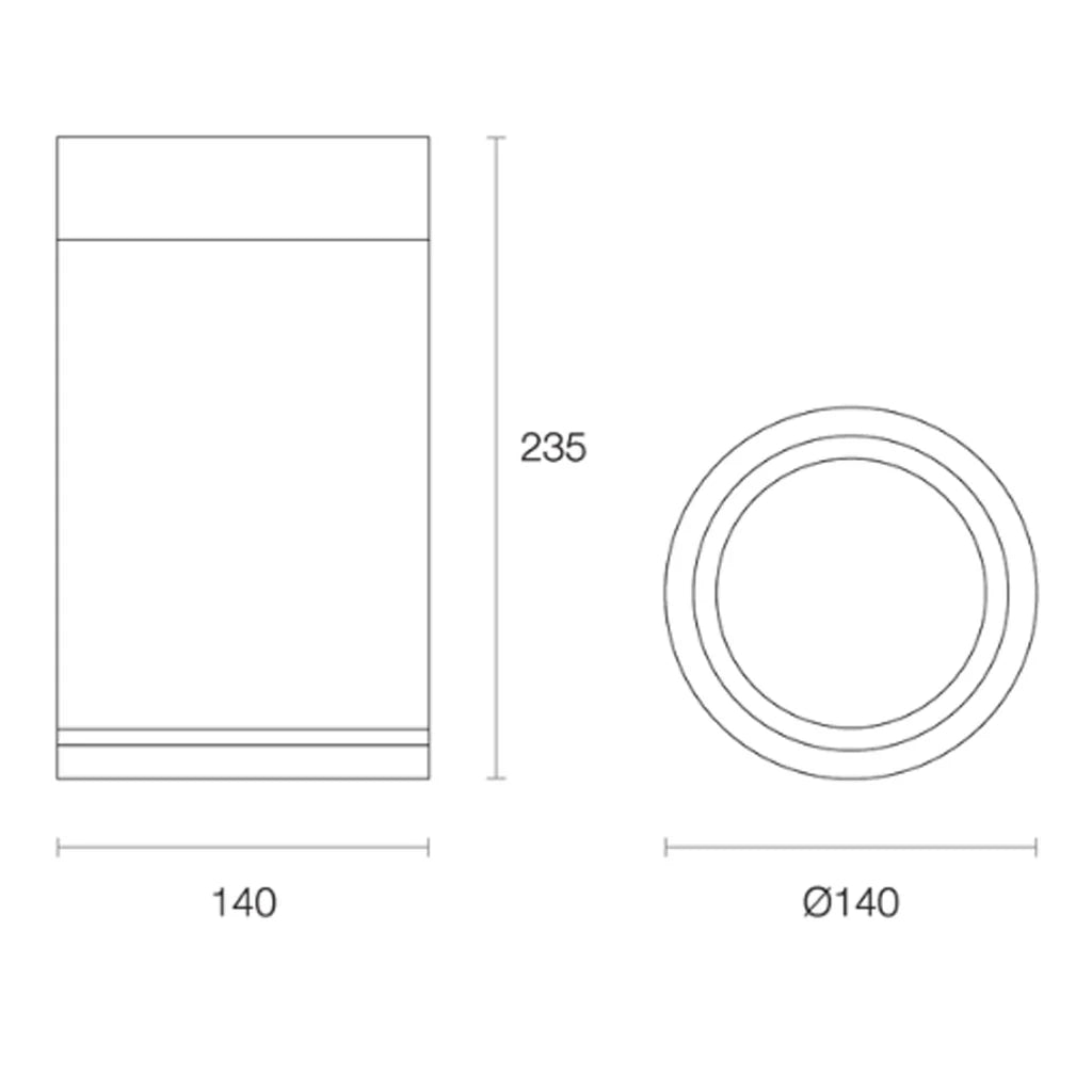 Surface Mounted LED Downlight 25w White, Black, Silver 2.7k, 3k, 4k, 5k CRI 90+, VIVID XSR25 Trend Lighting