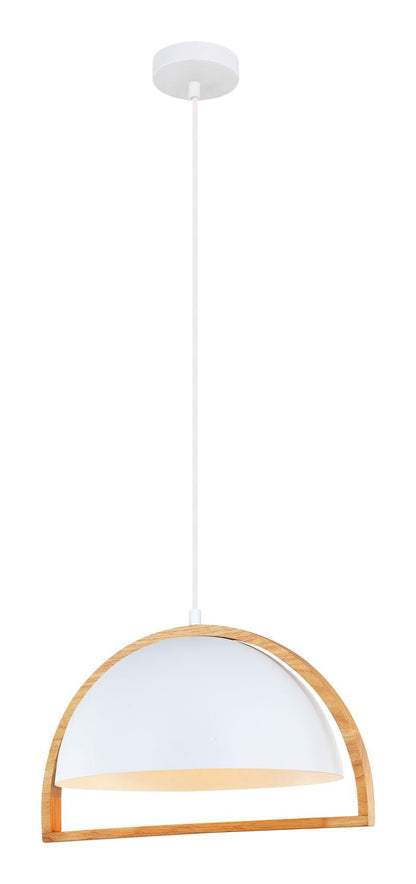 Swing Pendant Light in Oblong, Dome or Ellipse Wood Frame (White or Black) - Mases LightingCLA