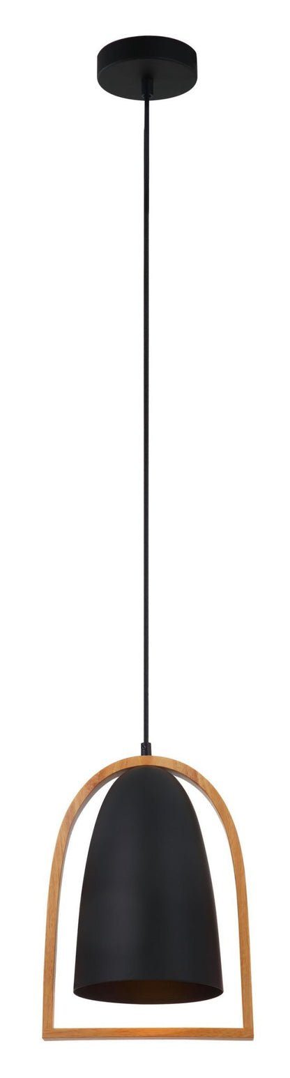 Swing Pendant Light in Oblong, Dome or Ellipse Wood Frame (White or Black) - Mases LightingCLA