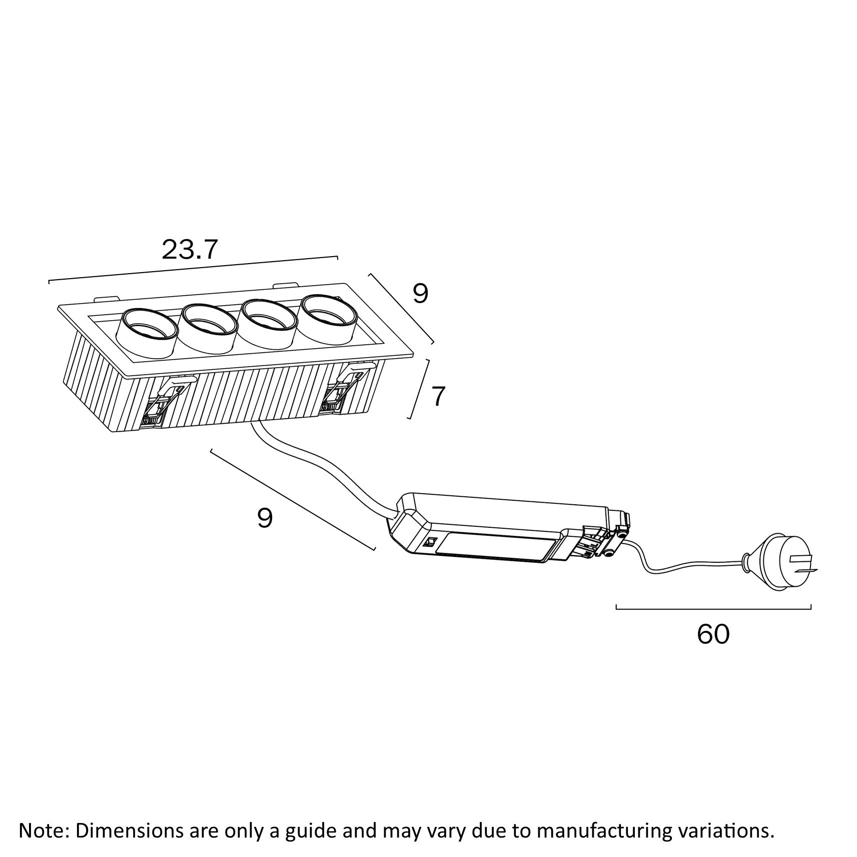 Telbix 2 4 6 Light LED Dimmable Downlight in White