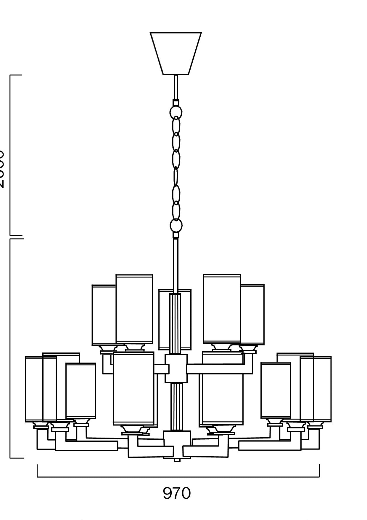 Telbix Ahern 15 Lights Pendant Solid Brass - Mases LightingTelbix