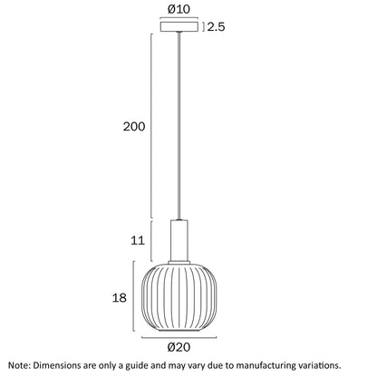 Telbix Aosta 20CM Pendant Light Black - AOSTA PE20 - BKFR - Mases LightingMases Lighting