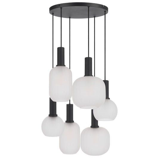 Telbix Aosta 6 Light Pendant Black - AOSTA PE06 - BKFR - Mases LightingMases Lighting