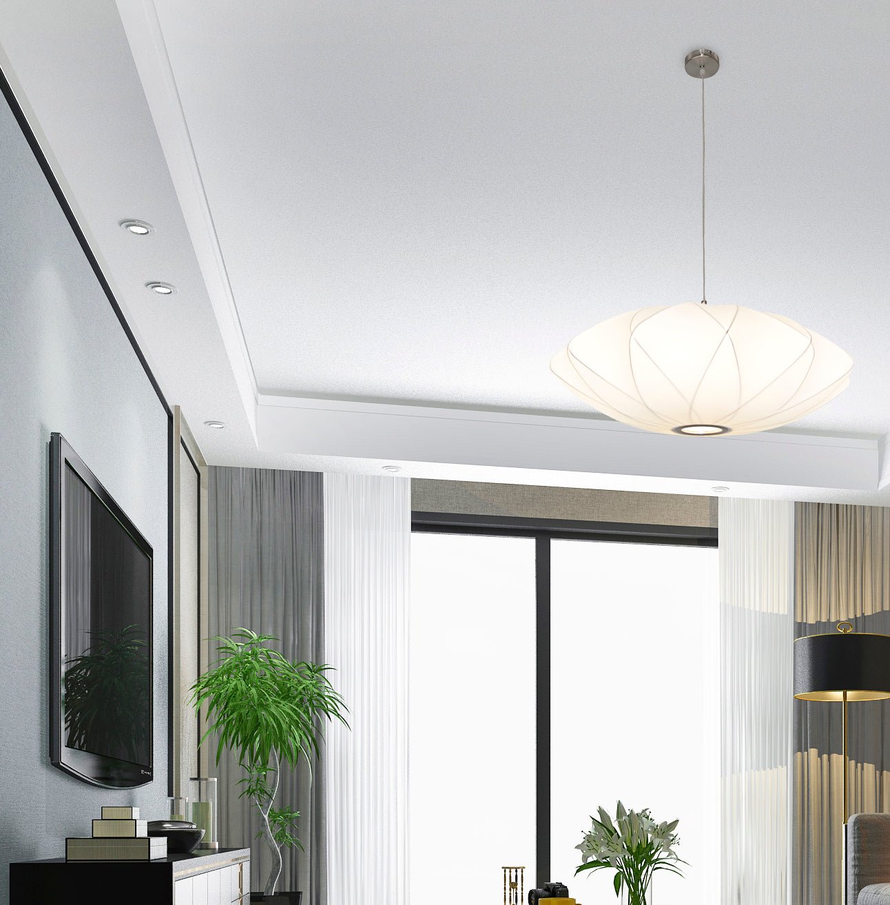 Telbix Aragon 75, 52, 35cm Light Pendant - White - Mases LightingTelbix