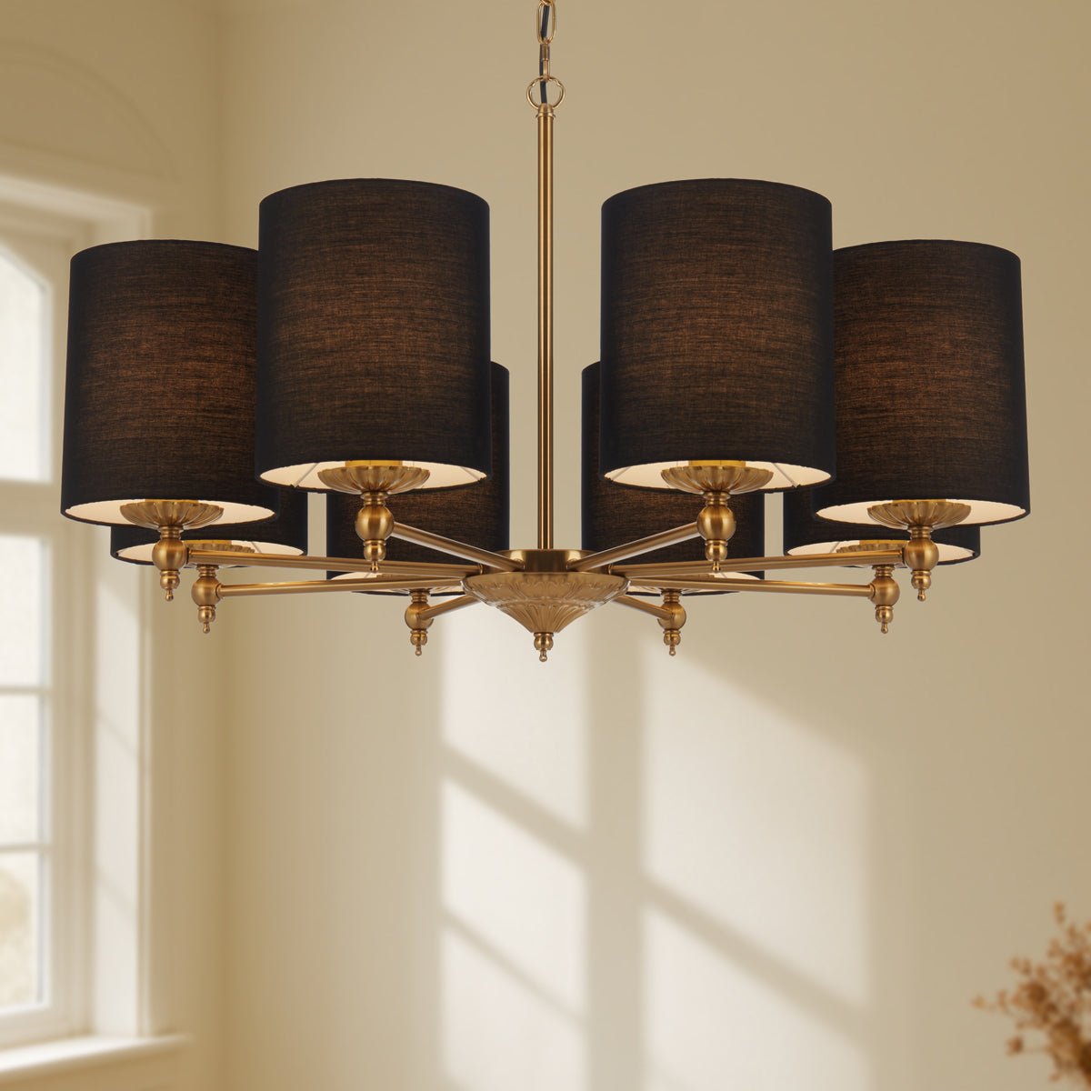 Telbix Argos 3 5 and 8 Light Pendant in Ivory or Black