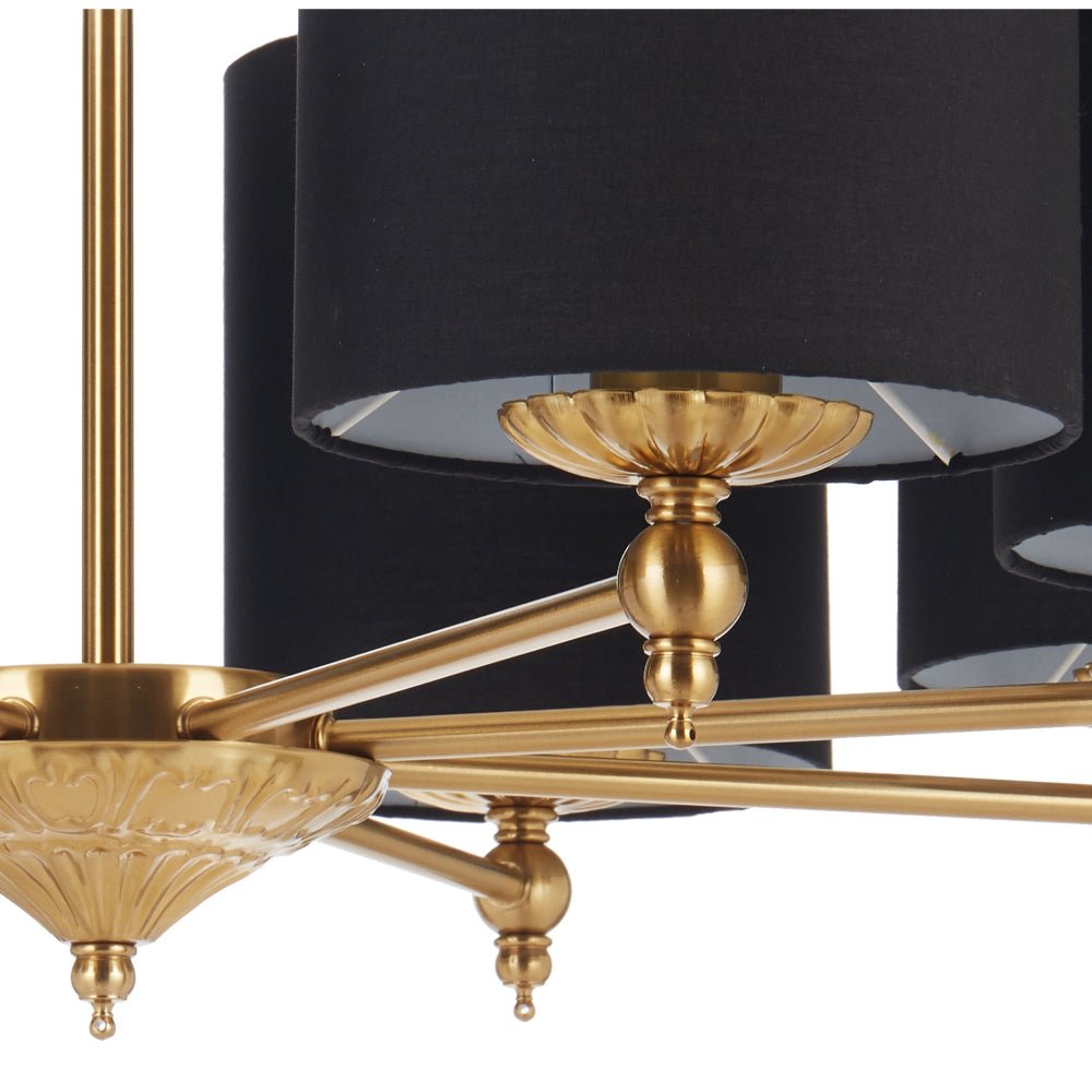 Telbix Argos 3 5 and 8 Light Pendant in Ivory or Black