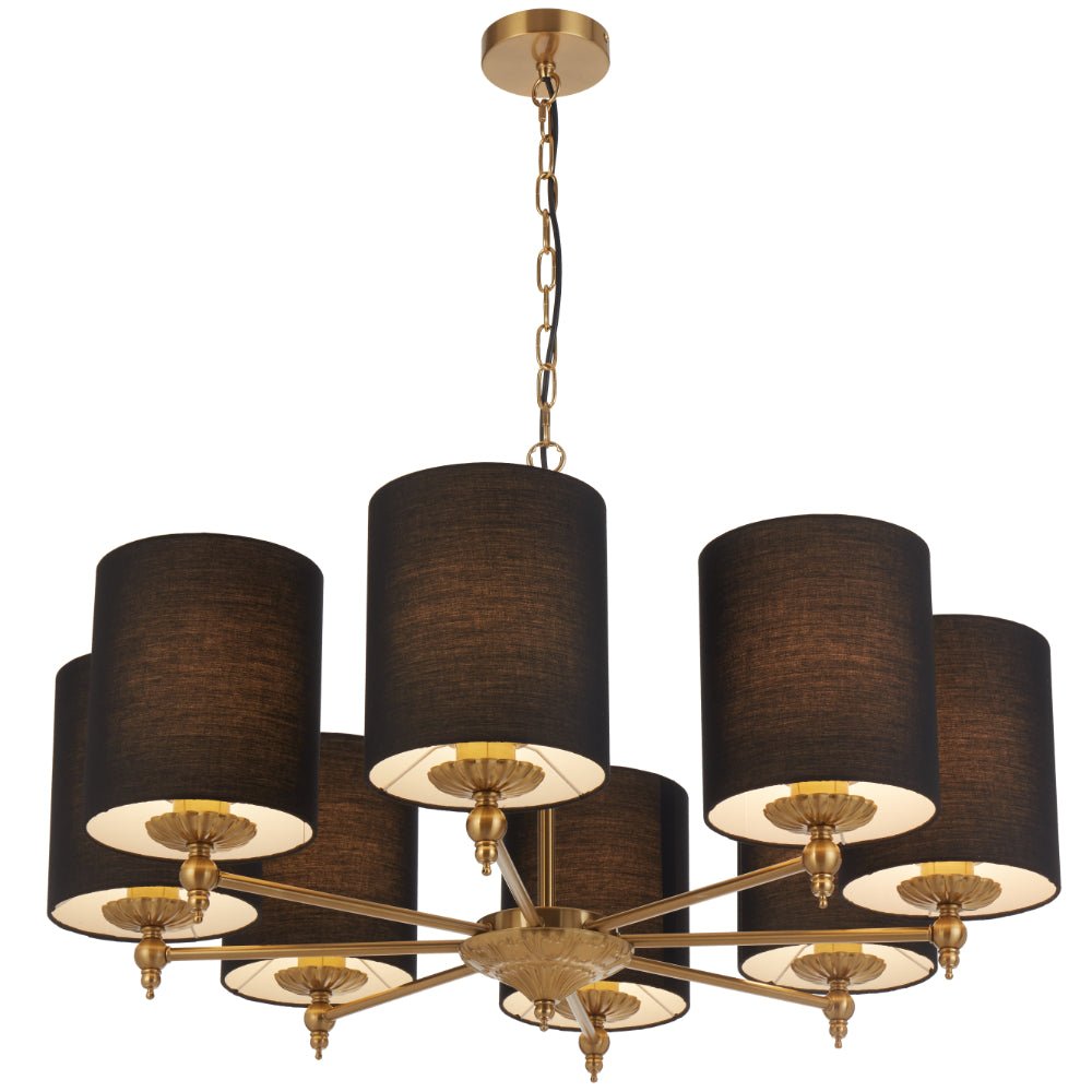 Telbix Argos 3 5 and 8 Light Pendant in Ivory or Black