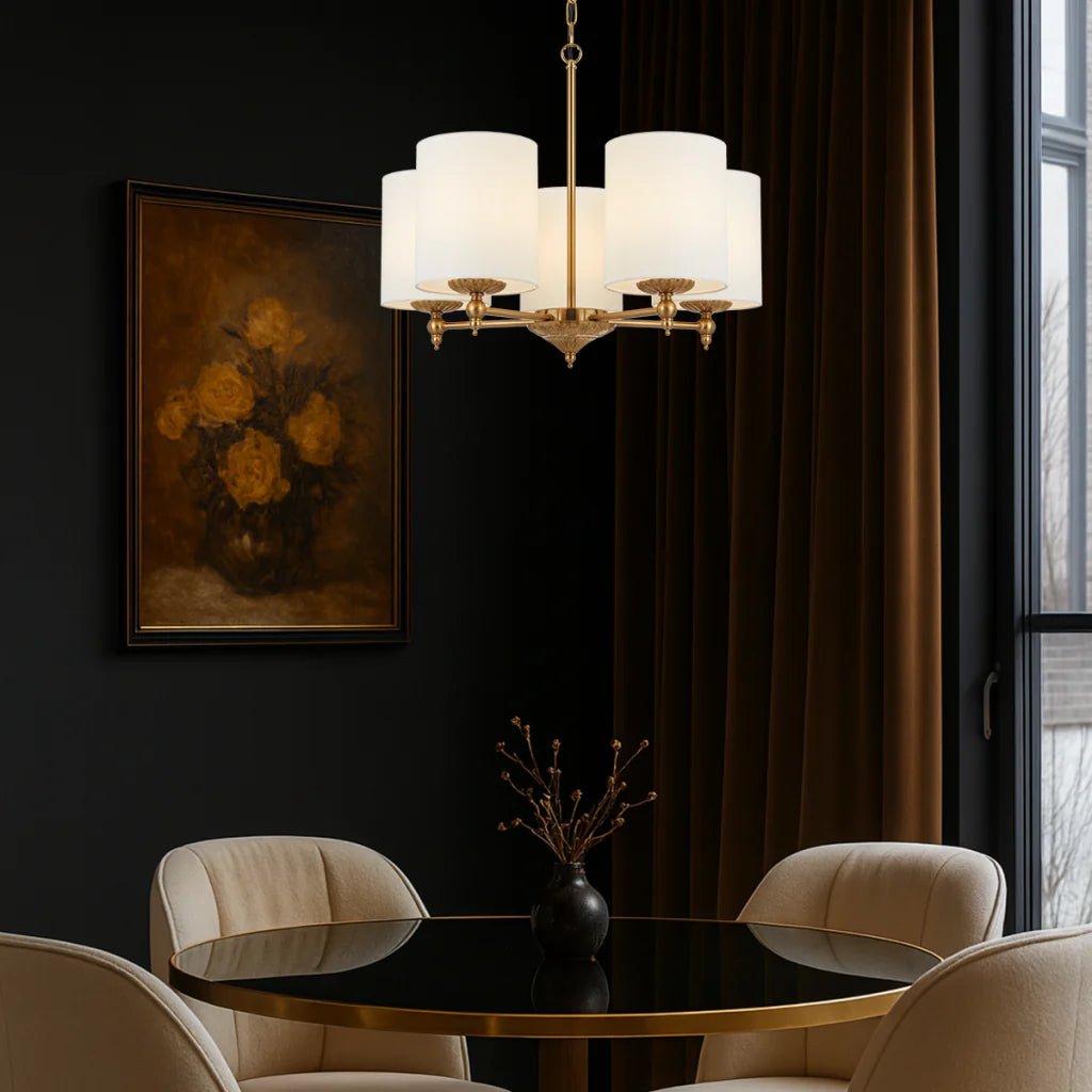 Telbix Argos 3 5 and 8 Light Pendant in Ivory or Black