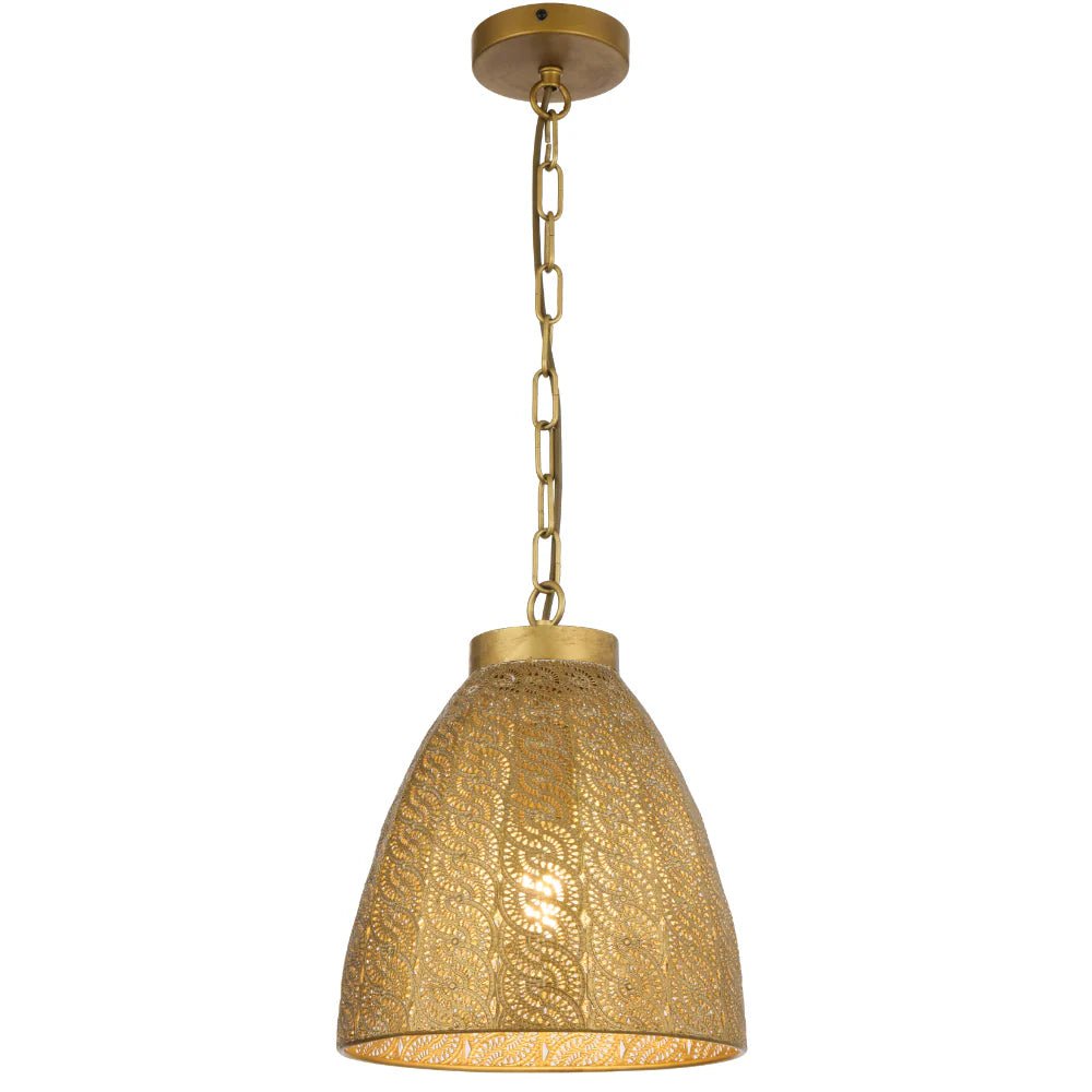 Telbix Aydin 28cm 1 Light Pendant Antique Gold AYDIN PE28 - AB - Mases LightingTelbix