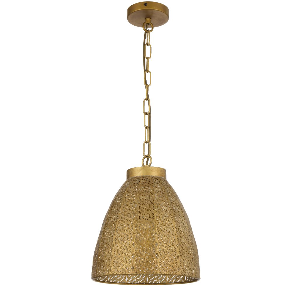 Telbix Aydin 28cm 1 Light Pendant Antique Gold AYDIN PE28-AB