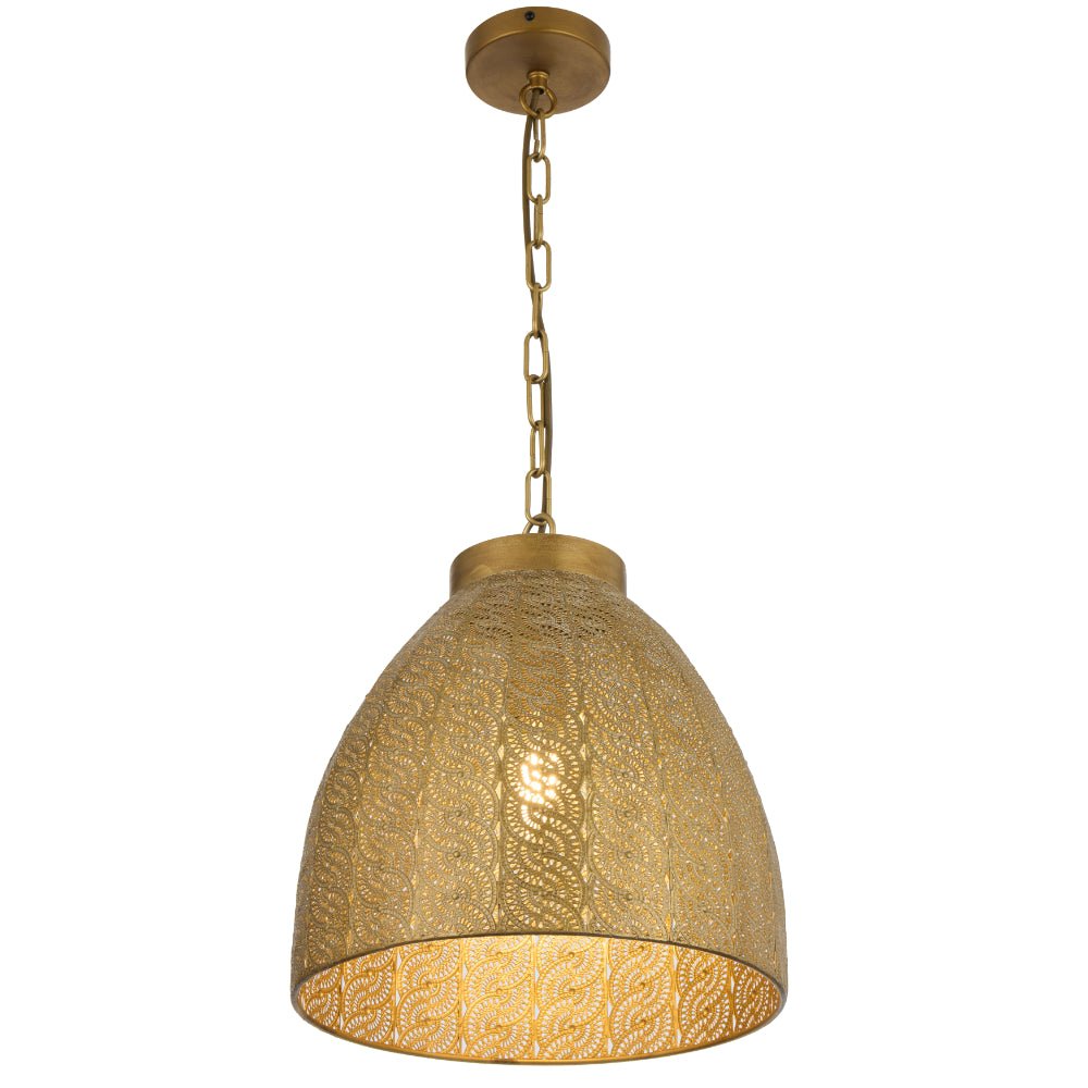 Telbix Aydin 35cm 1 Light Pendant Antique Gold AYDIN PE35 - AB - Mases LightingTelbix