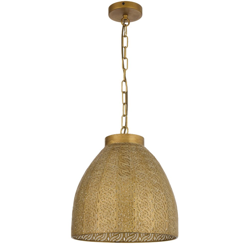 Telbix Aydin 35cm 1 Light Pendant Antique Gold AYDIN PE35-AB