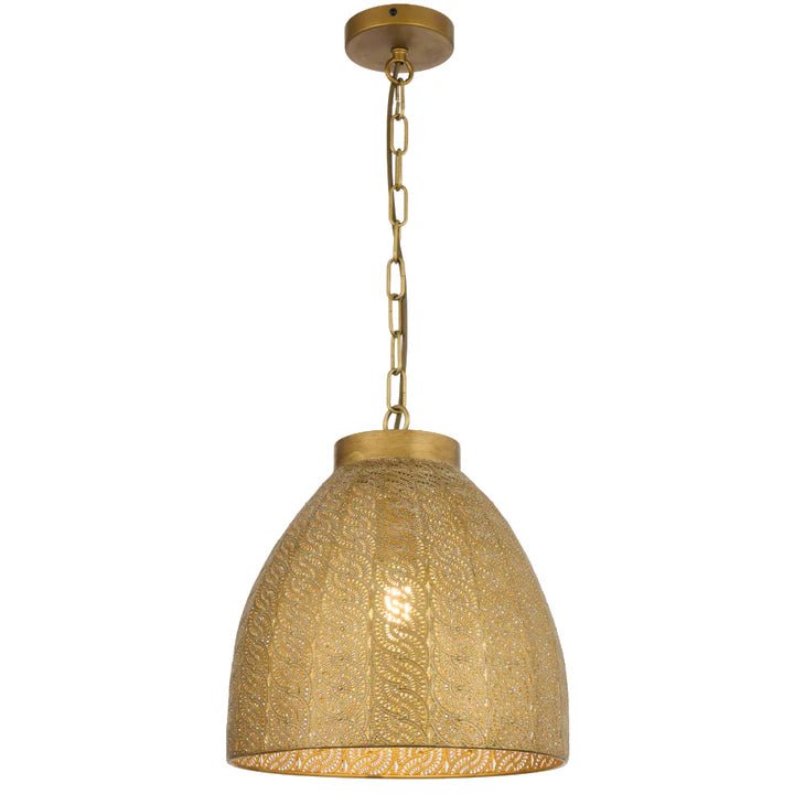 Telbix Aydin 35cm 1 Light Pendant Antique Gold AYDIN PE35-AB