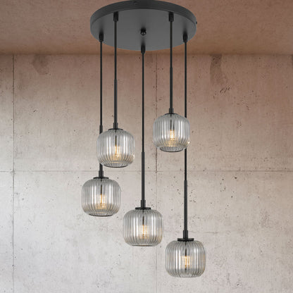 Telbix Bobo 5 Pendant Antique Gold/Black Smoke - Mases LightingTelbix