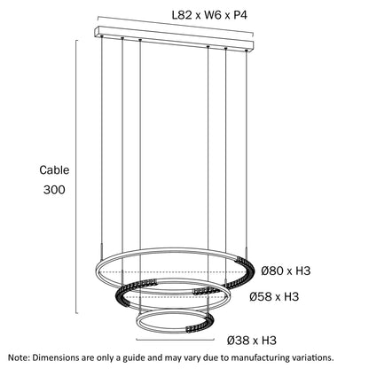 Telbix Brera 3 Tier Pendant - Mases LightingTelbix