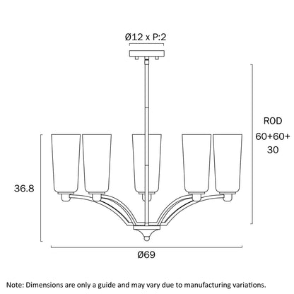 Telbix Brevan 5 Light Pendant - Mases LightingTelbix