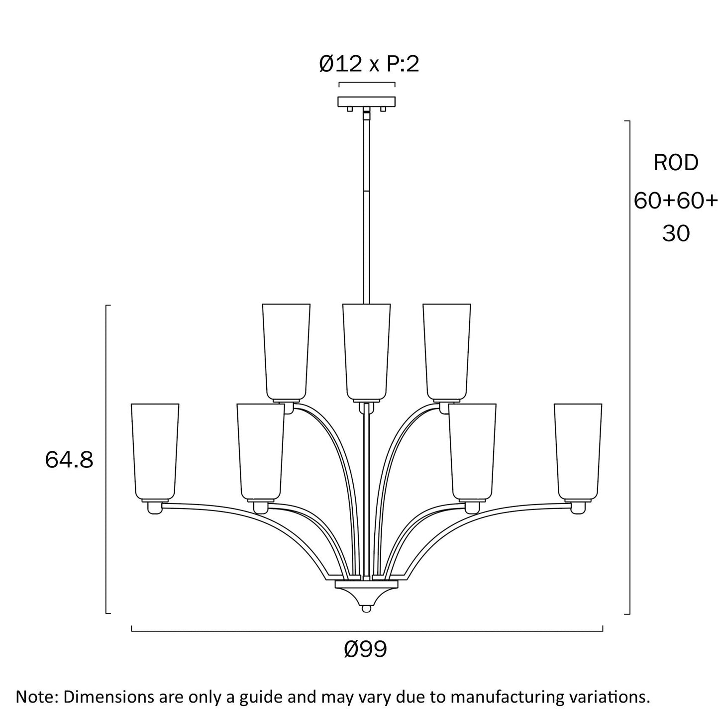 Telbix Brevan 9 Light Pendant - Mases LightingTelbix